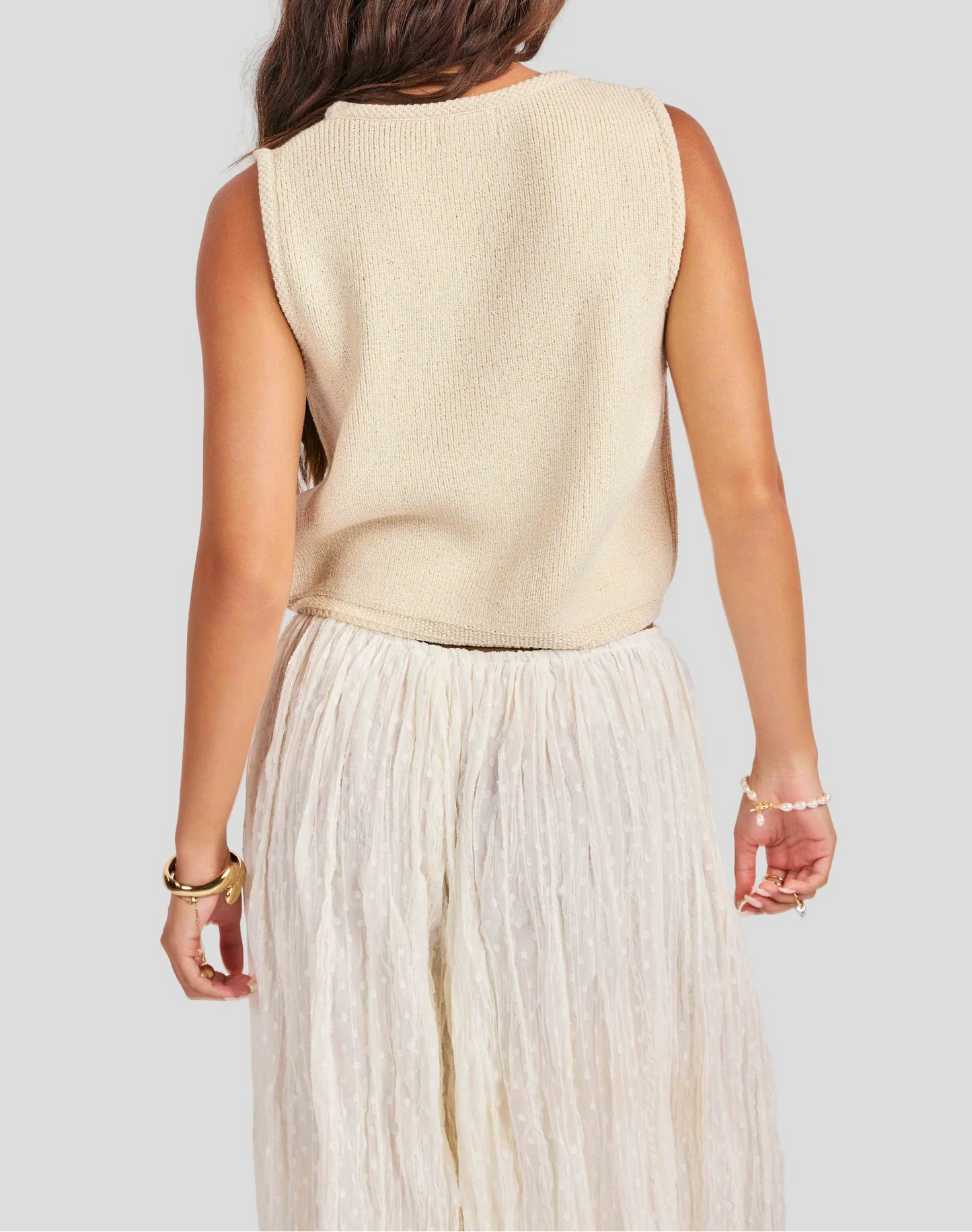 Seven Seas Sweater Vest - Cream