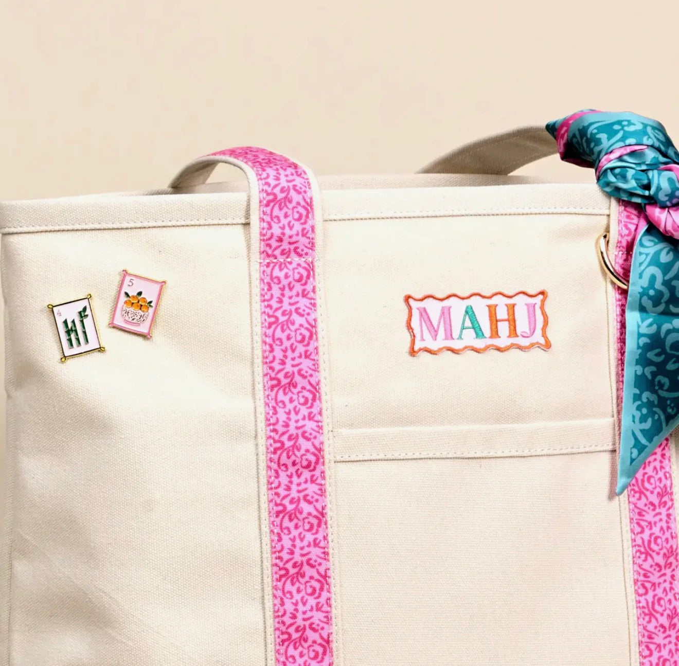 The Darling Canvas Tote Bag - It's Mahj Time