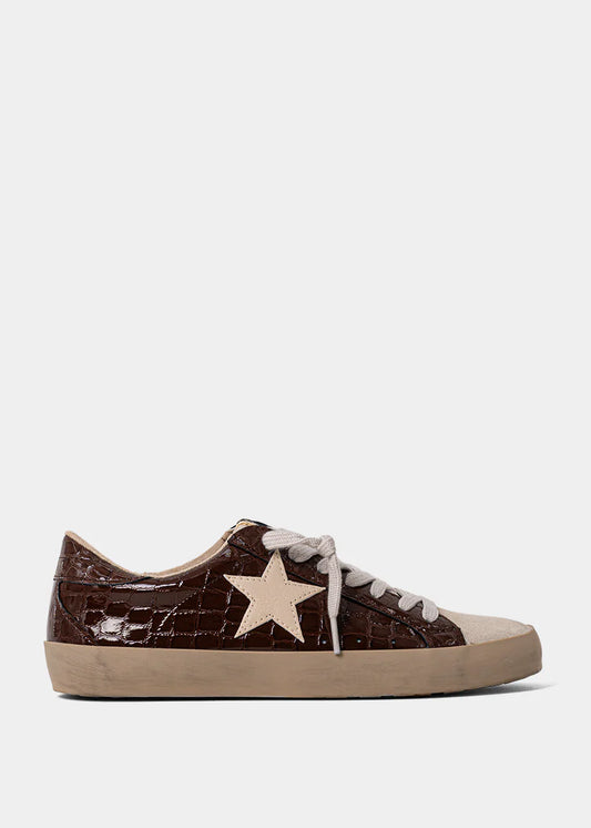 Paula Sneaker - Brown Croco