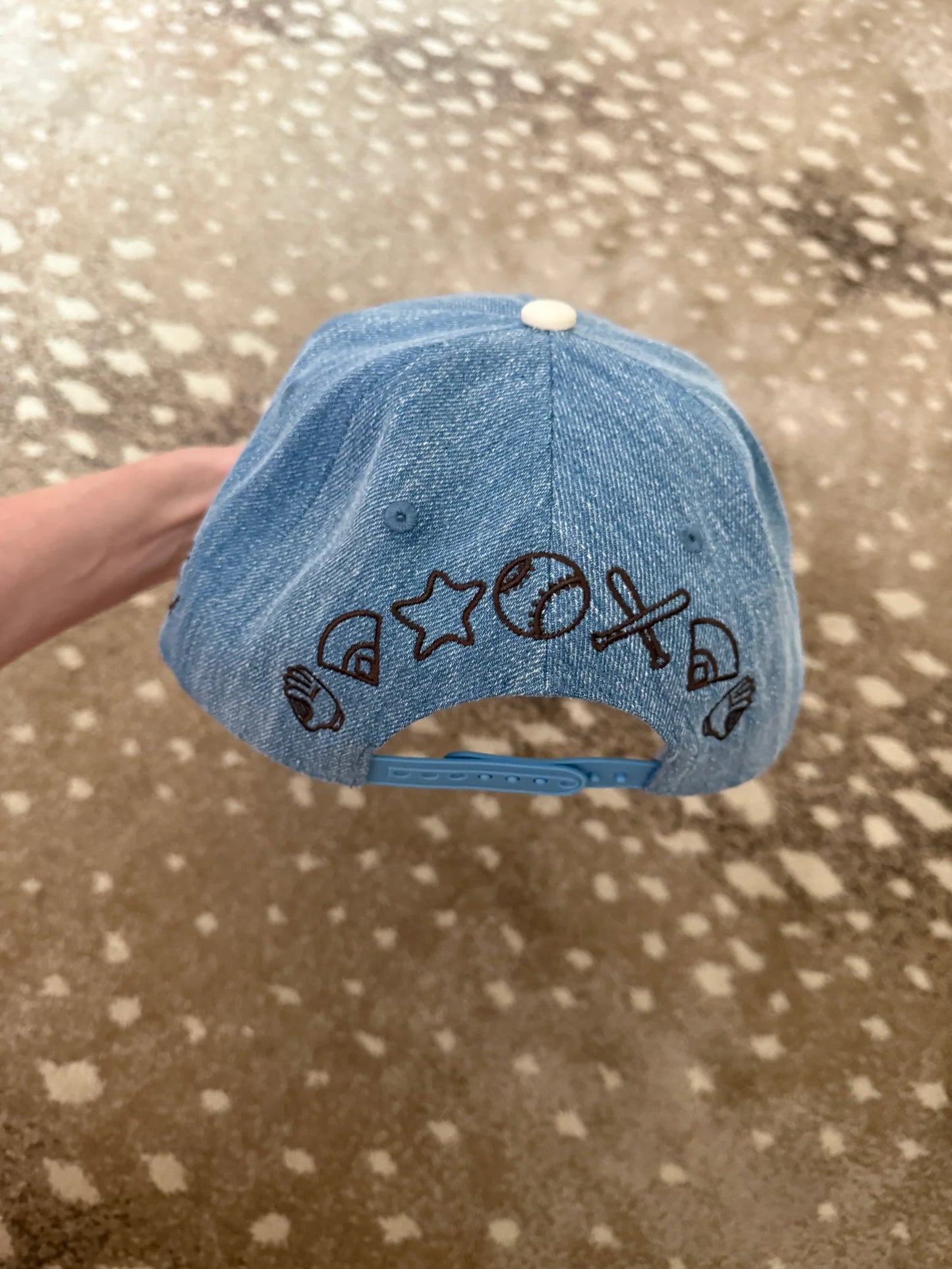 *PRE-ORDER* Blue Leopard Baseball Mom Hat