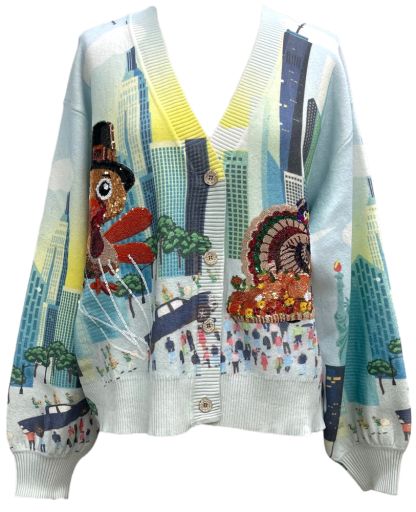 Queen Of Sparkles Multi Thanksgiving Parade Button Up Cardigan
