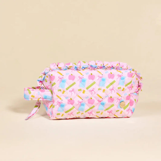Essentials Quilted Cosmetic Pouch - School's In Session