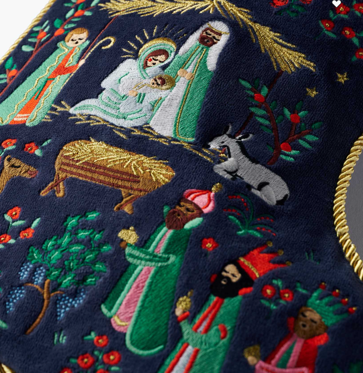 Rifle Paper Co. Nativity Embroidered Stocking