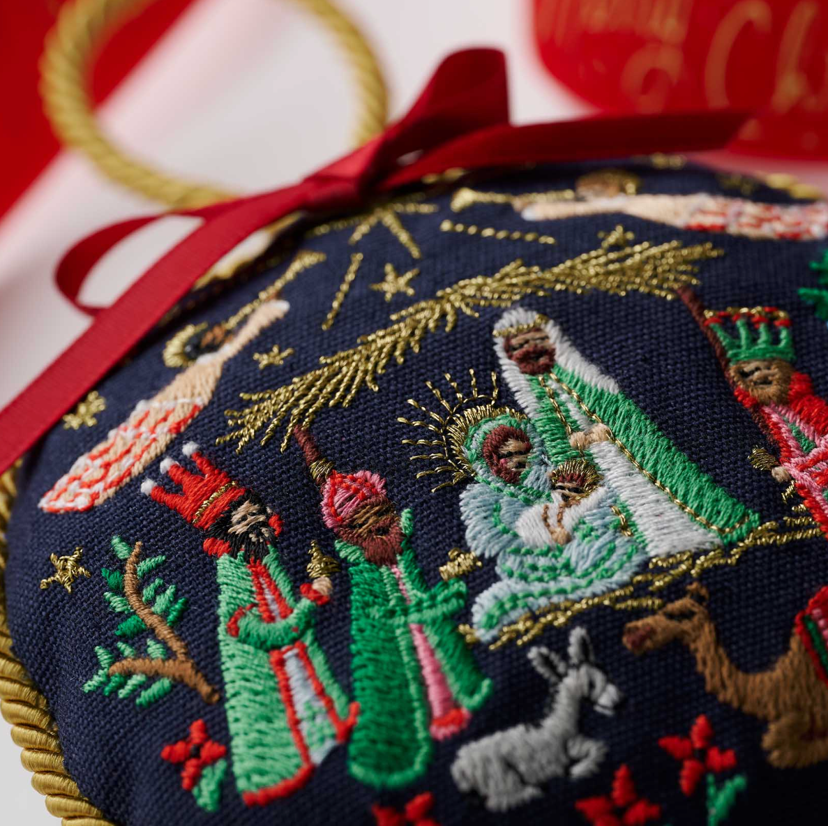 Rifle Paper Co. Nativity Embroidered Ornament
