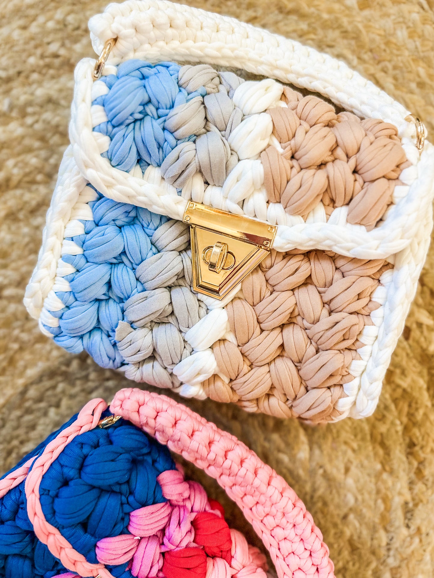 The KC Braided Bag - Neutral Stripe