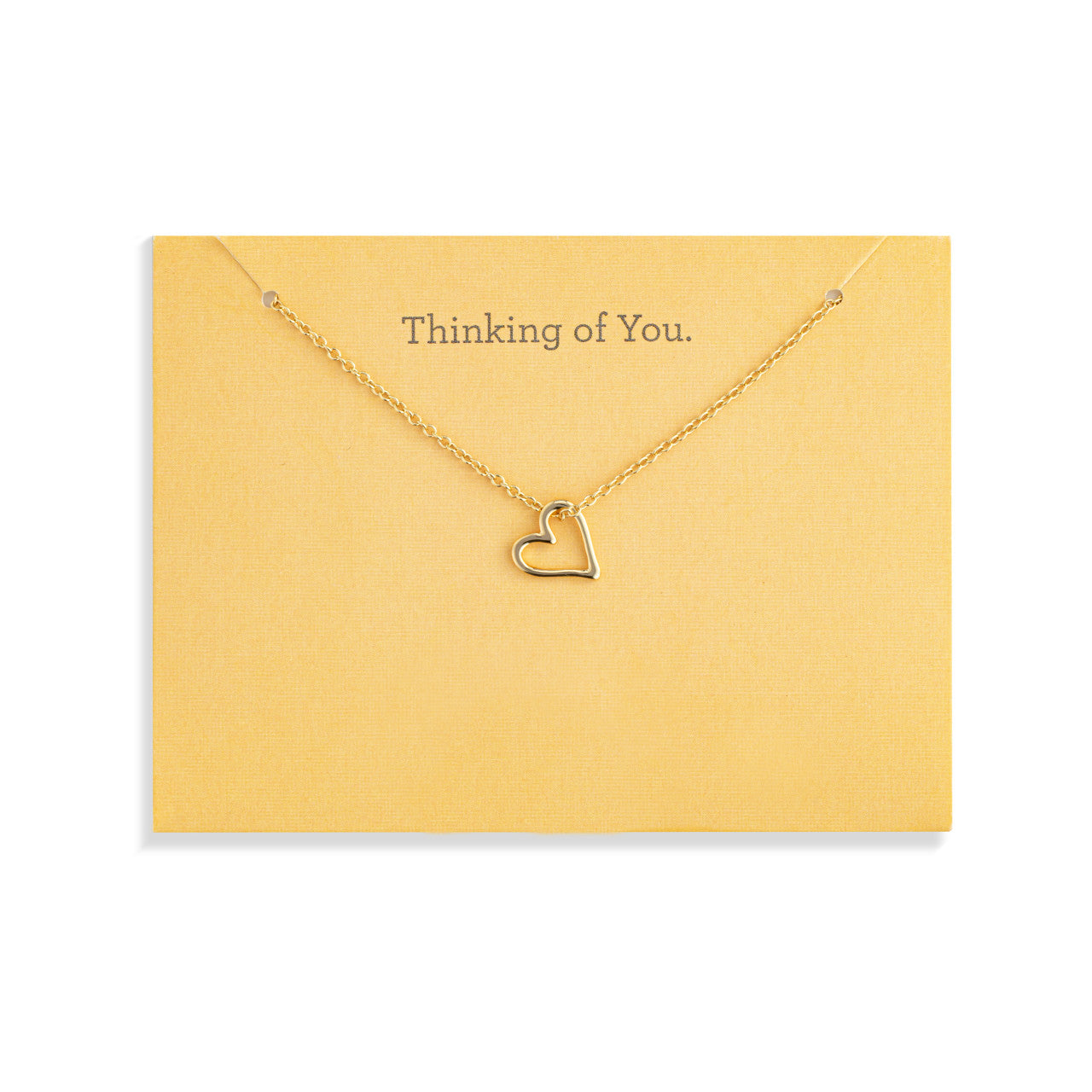 Thinking Of You Floral Card & Gold Heart Necklace - 16in