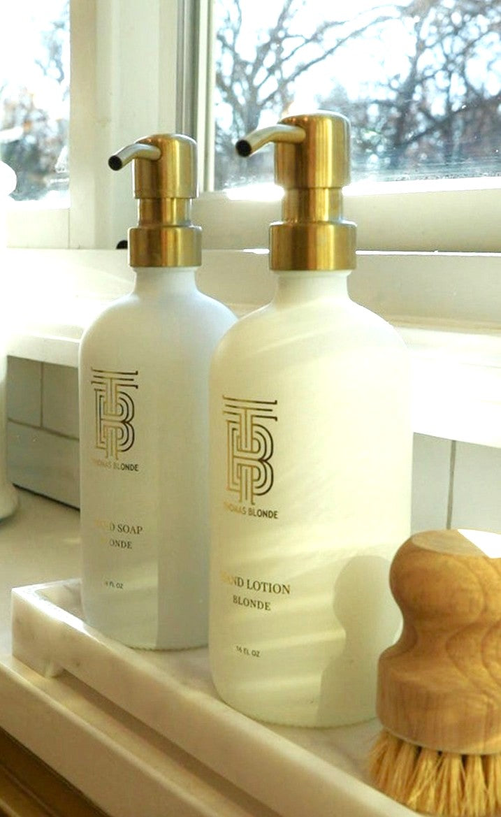 Thomas Blonde Hand Soap Glass Dispenser - Thumbnail 3