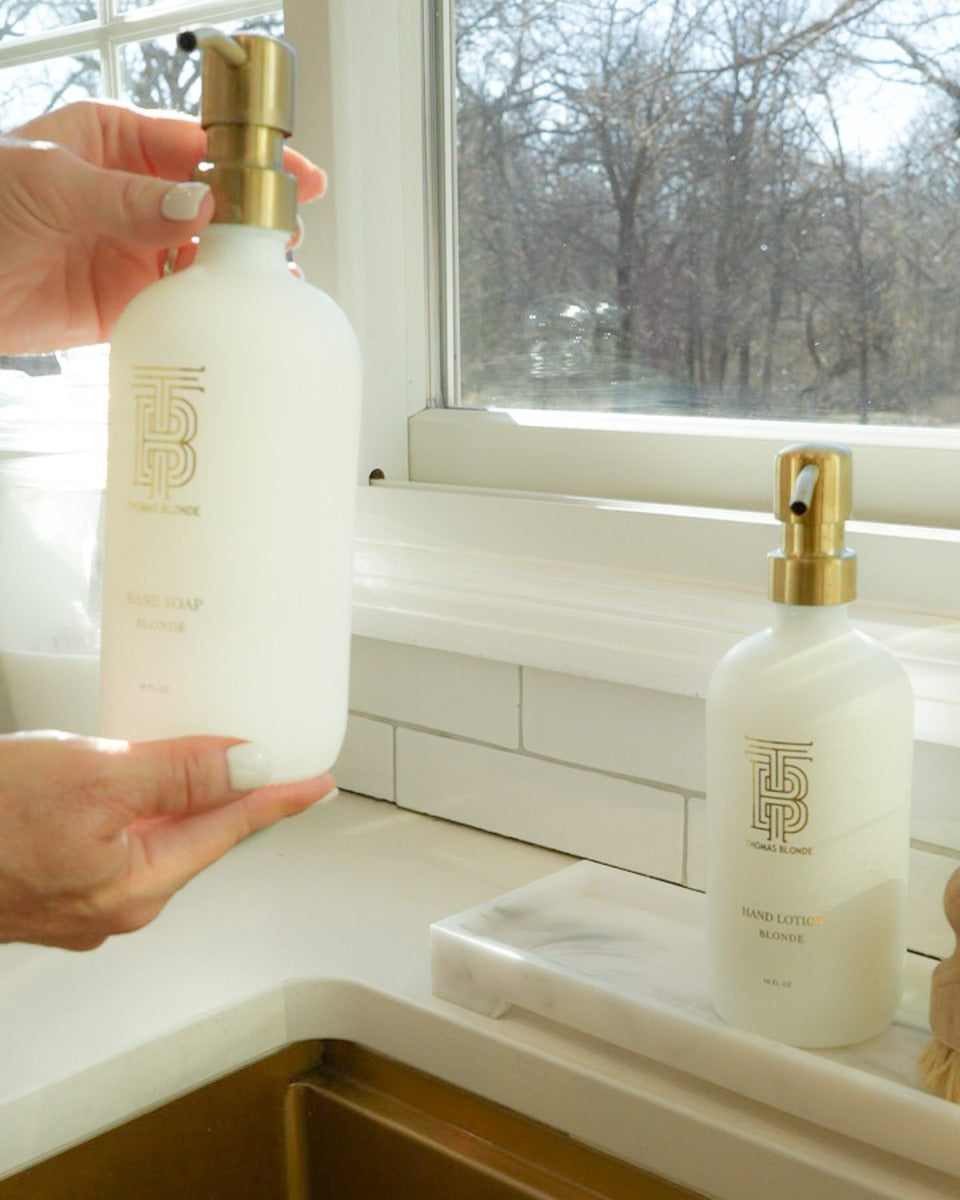 Thomas Blonde Hand Soap Glass Dispenser - Thumbnail 2