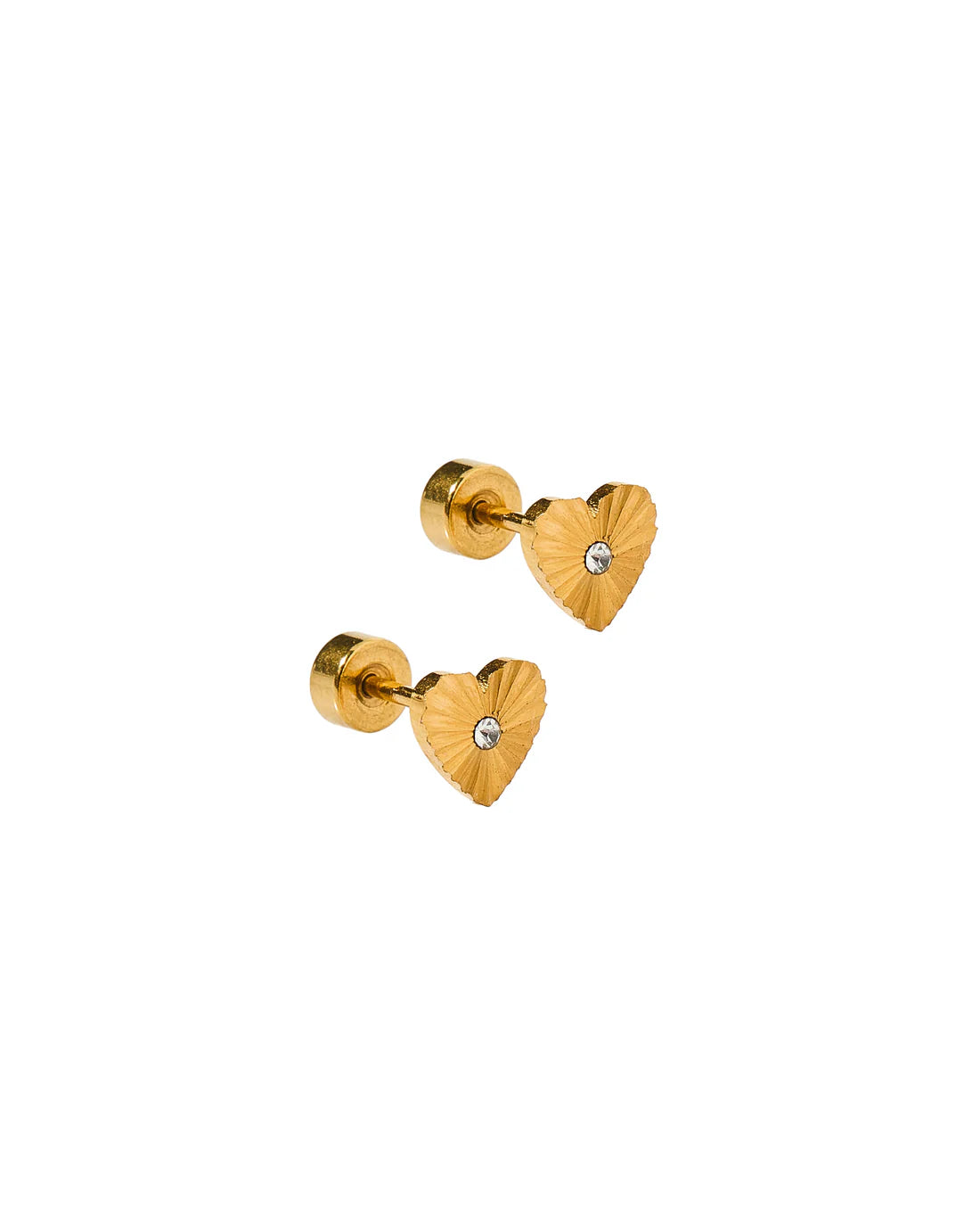 Andrea Heart - Screwback Stud Earrings