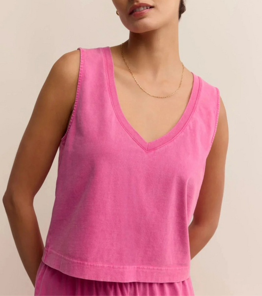 Z Supply Sloane V-Neck Top - Island Pink