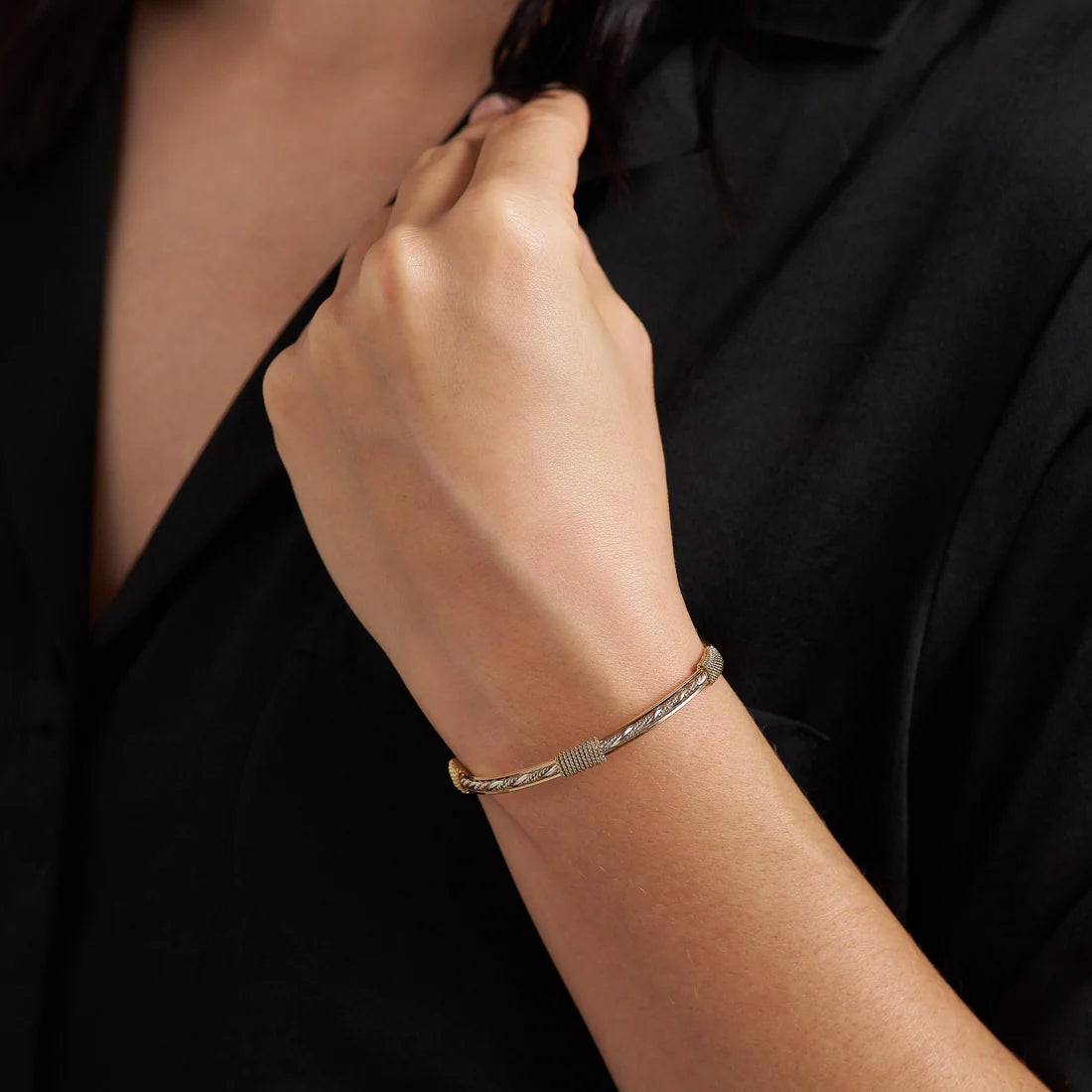 Wrapped In Love Bracelet - 14K Gold Artist Wire and Sterling Silver