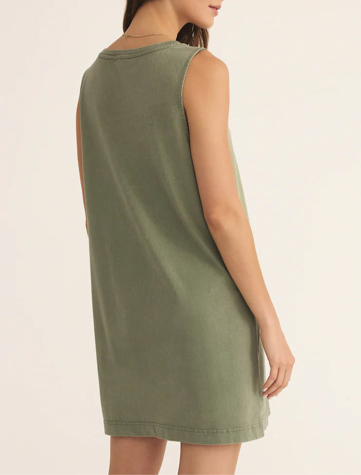 Z Supply Sloane V-Neck Mini Dress - Avocado