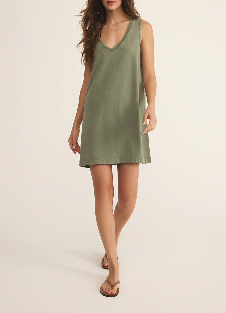 Z Supply Sloane V-Neck Mini Dress - Avocado