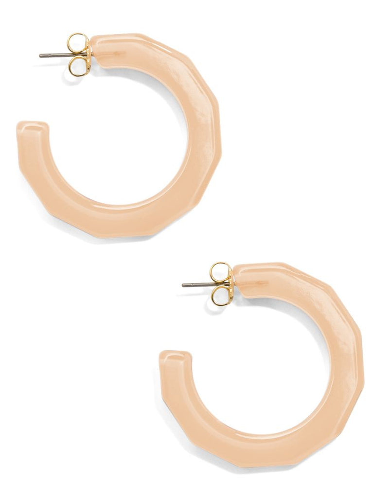 Robin Beige Large Textured Hoop Earrings