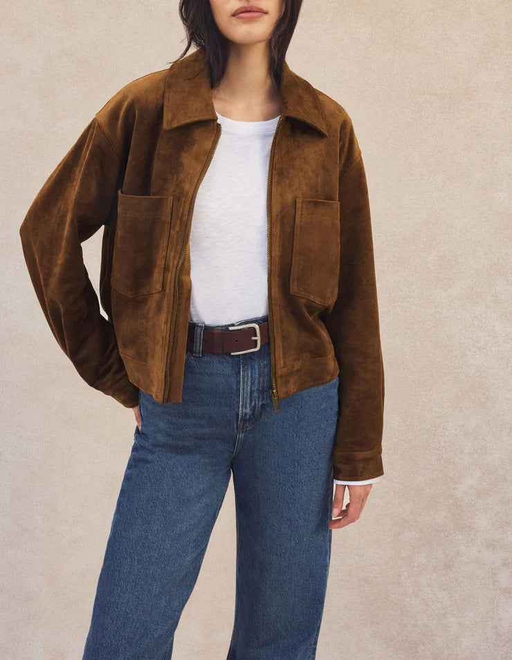 Z Supply Heritage Faux Suede Jacket - Coconut