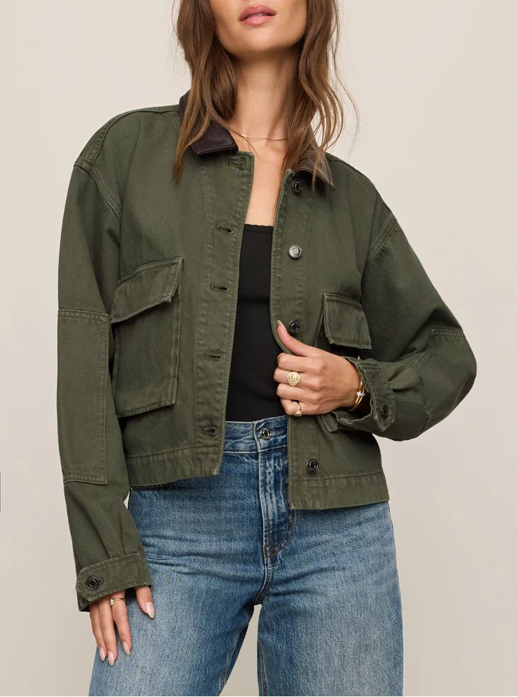 Z Supply Rey Cropped Chore Jacket - Dusk Sage