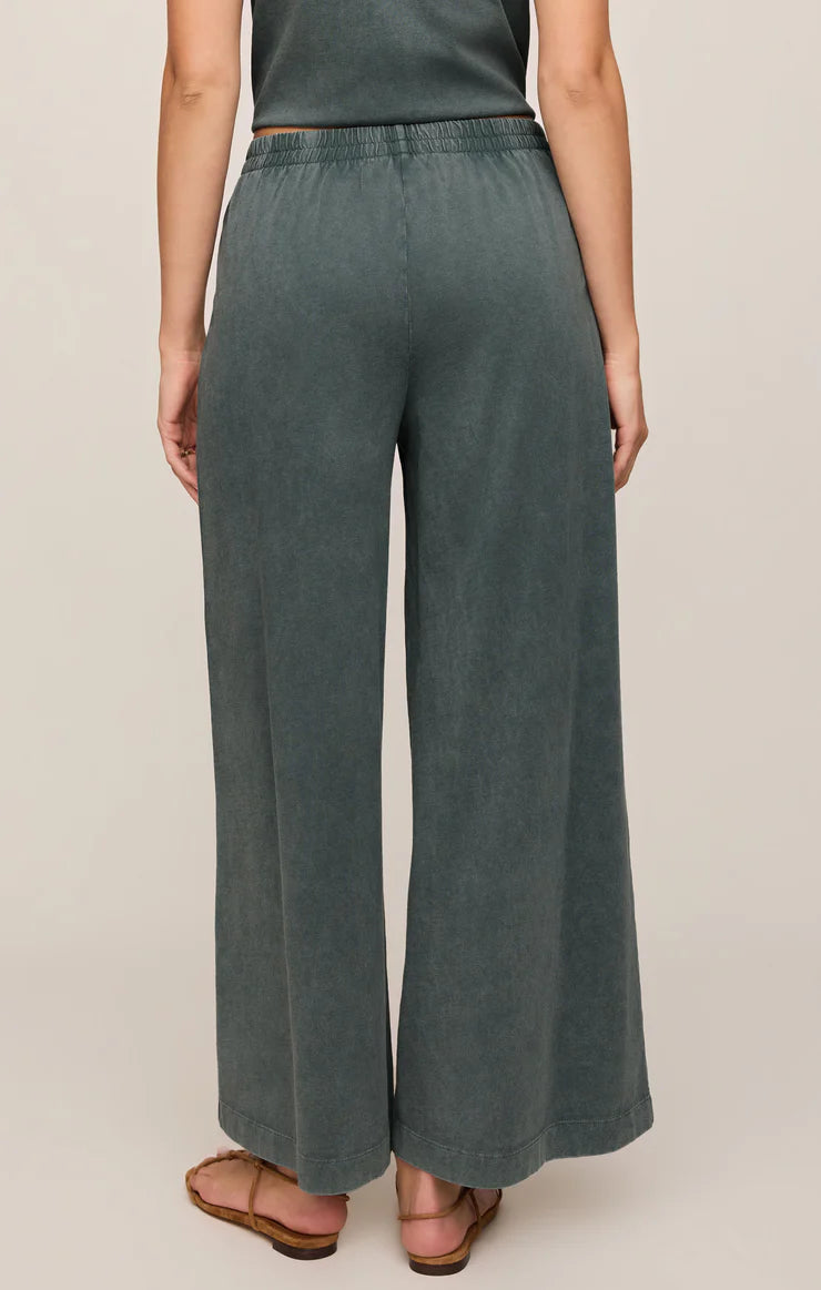 Z Supply Scout Jersey Crop Flare Pant - Emerald Cove