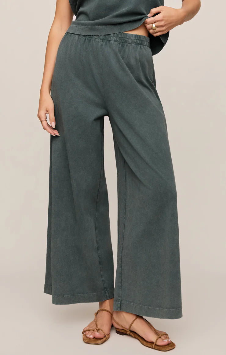 Z Supply Scout Jersey Crop Flare Pant - Emerald Cove