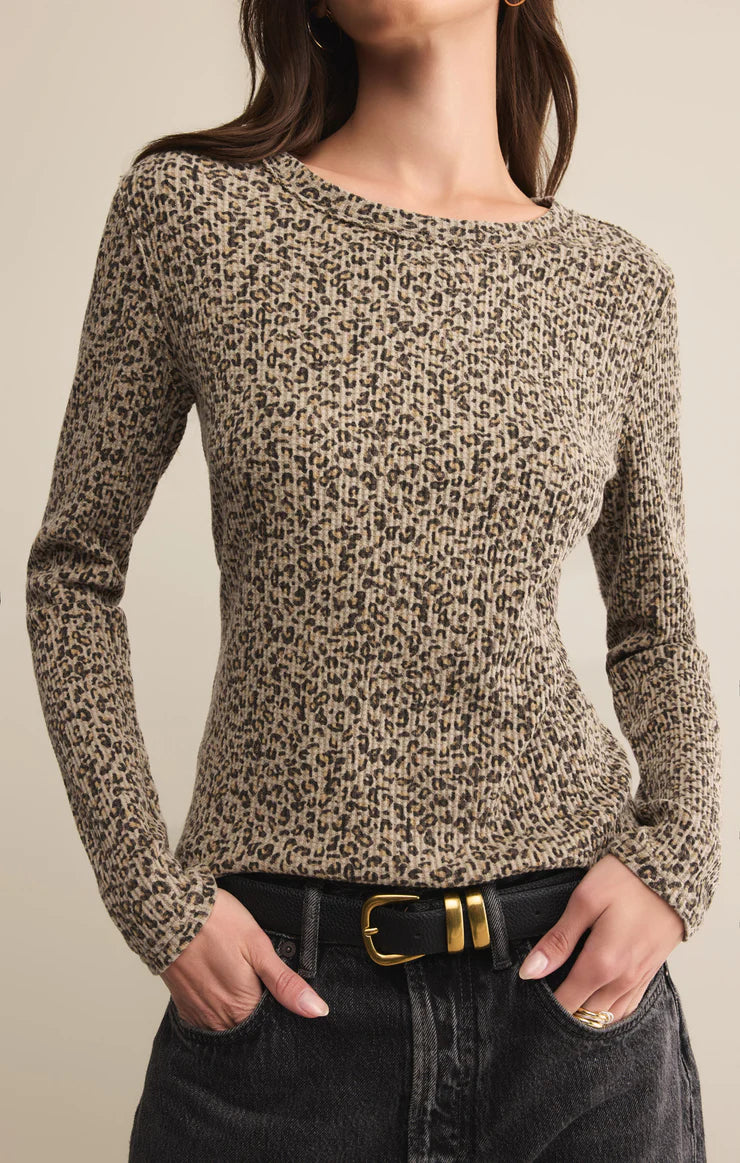 Z Supply Arlet Animal Mini Thermal Top - Suede