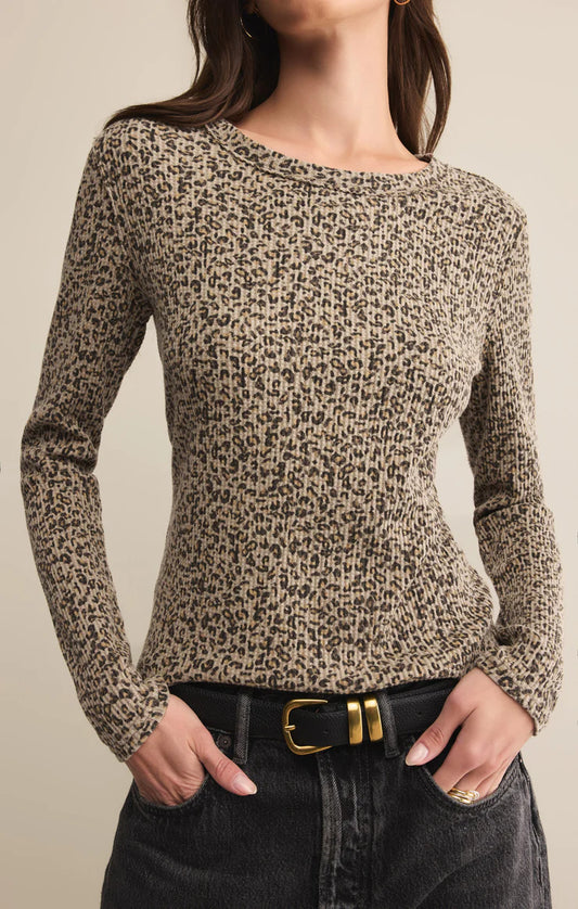 Z Supply Arlet Animal Mini Thermal Top - Suede