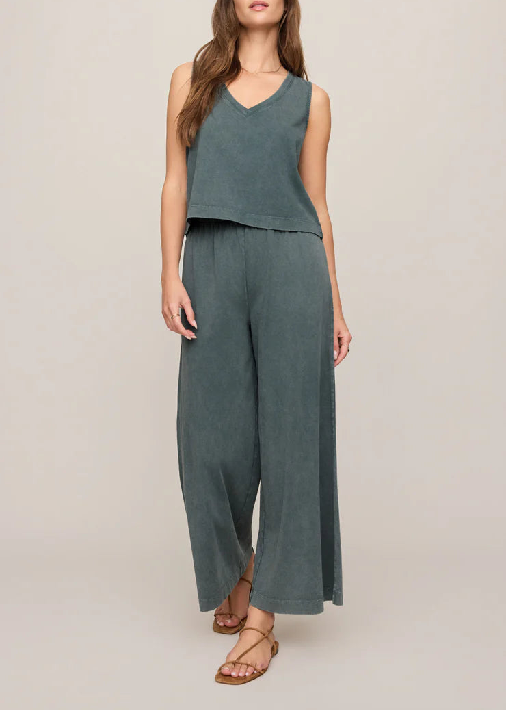 Z Supply Scout Jersey Crop Flare Pant - Emerald Cove