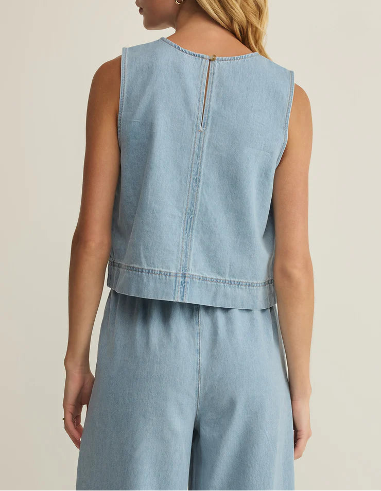 Z Supply Sun Seeker Denim Tank -  Coastal Water