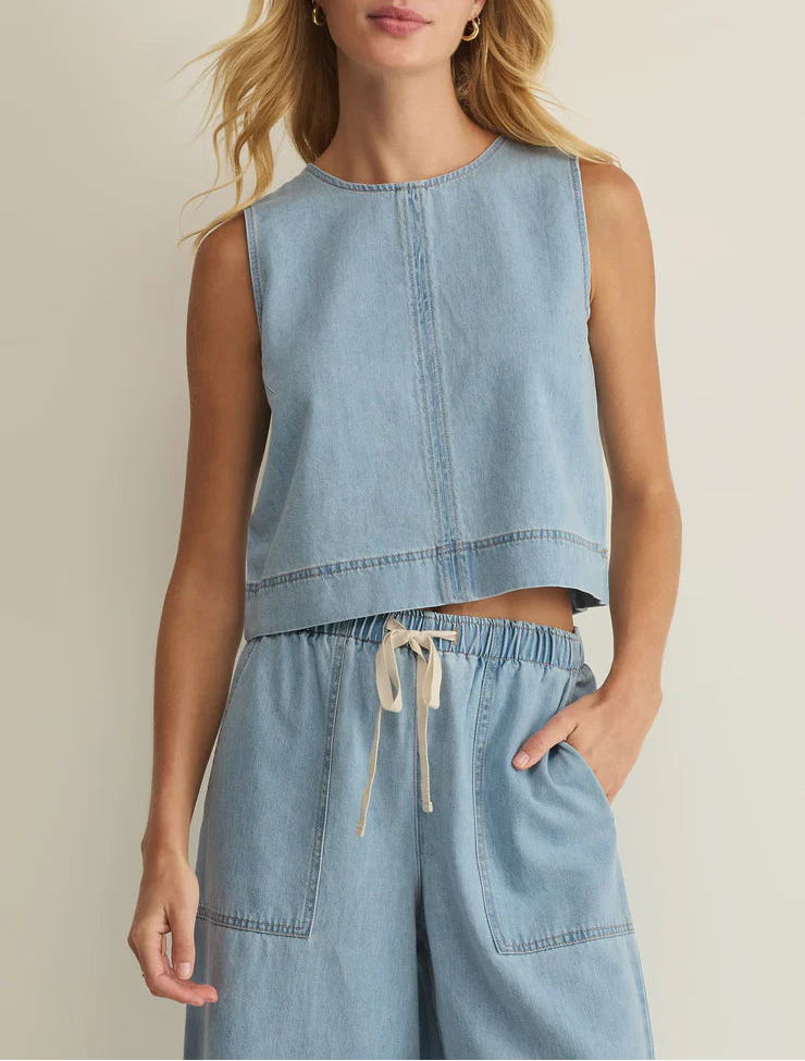 Z Supply Sun Seeker Denim Tank -  Coastal Water