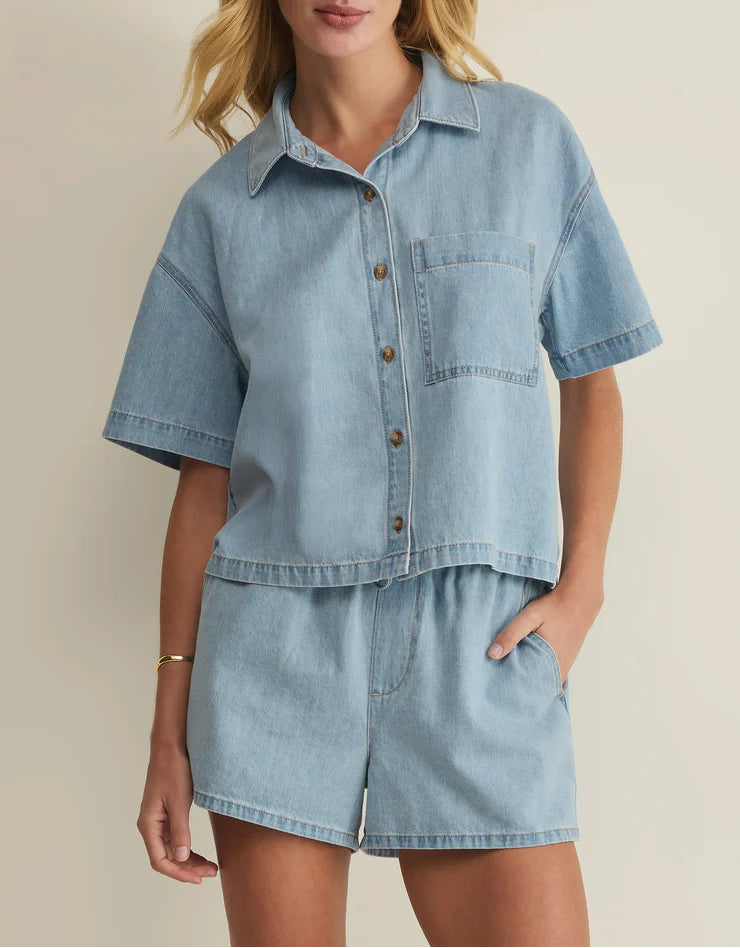 Z Supply Everyday Denim Button Up - Coastal Water