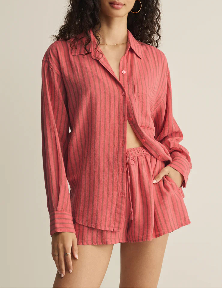 Z Supply The Perfect Striped Button Up - Gelato