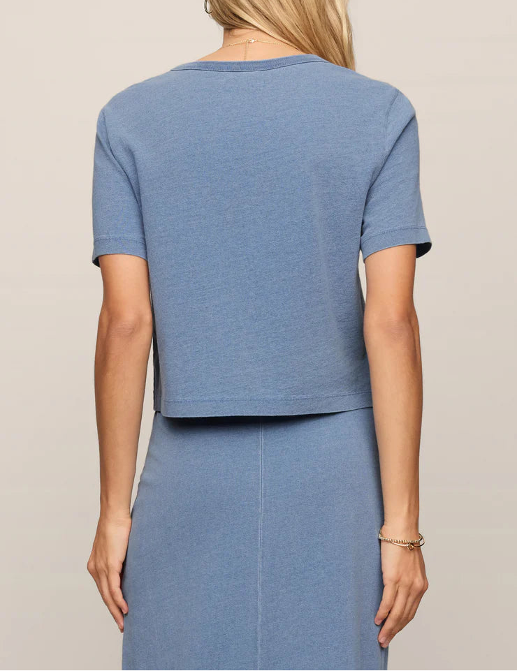Z Supply Stellan Jersey Denim Tee - Santorini indigo
