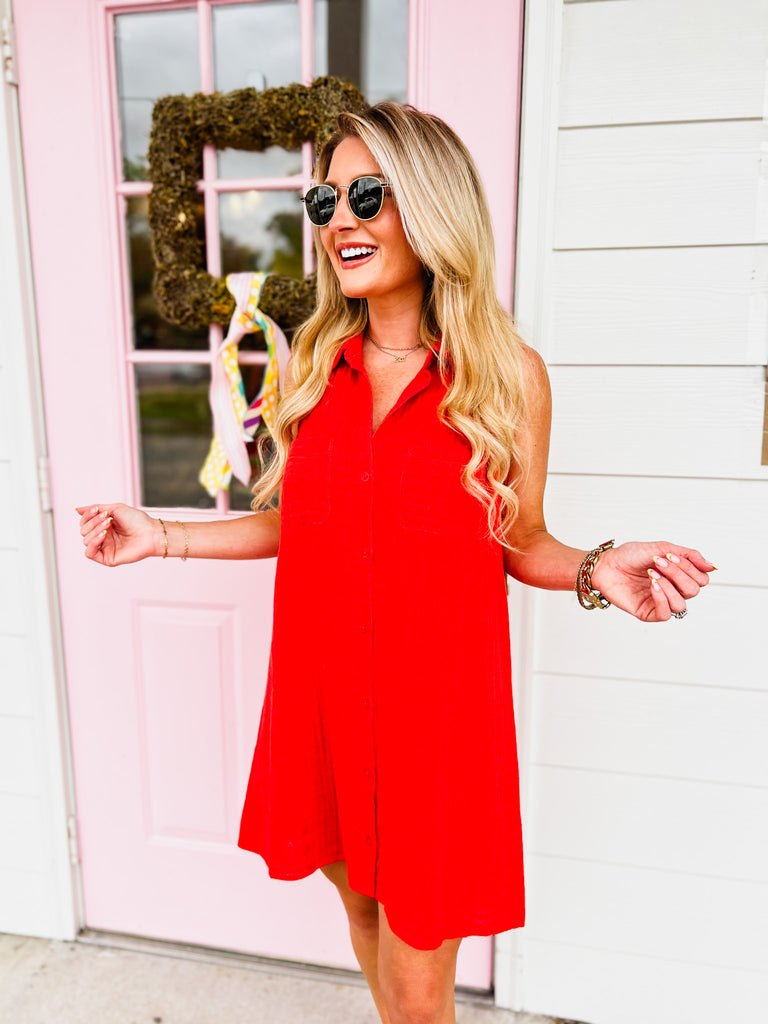 Z Supply New Light Dress - Cabana Red
