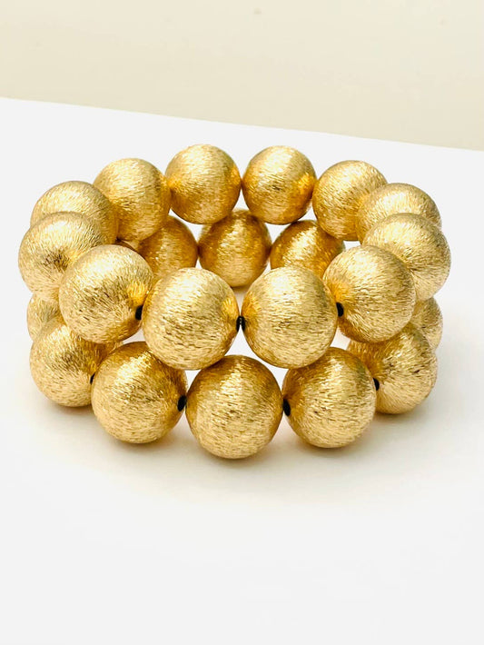 Chic Chunky Ball Bracelet - Brushed Gold