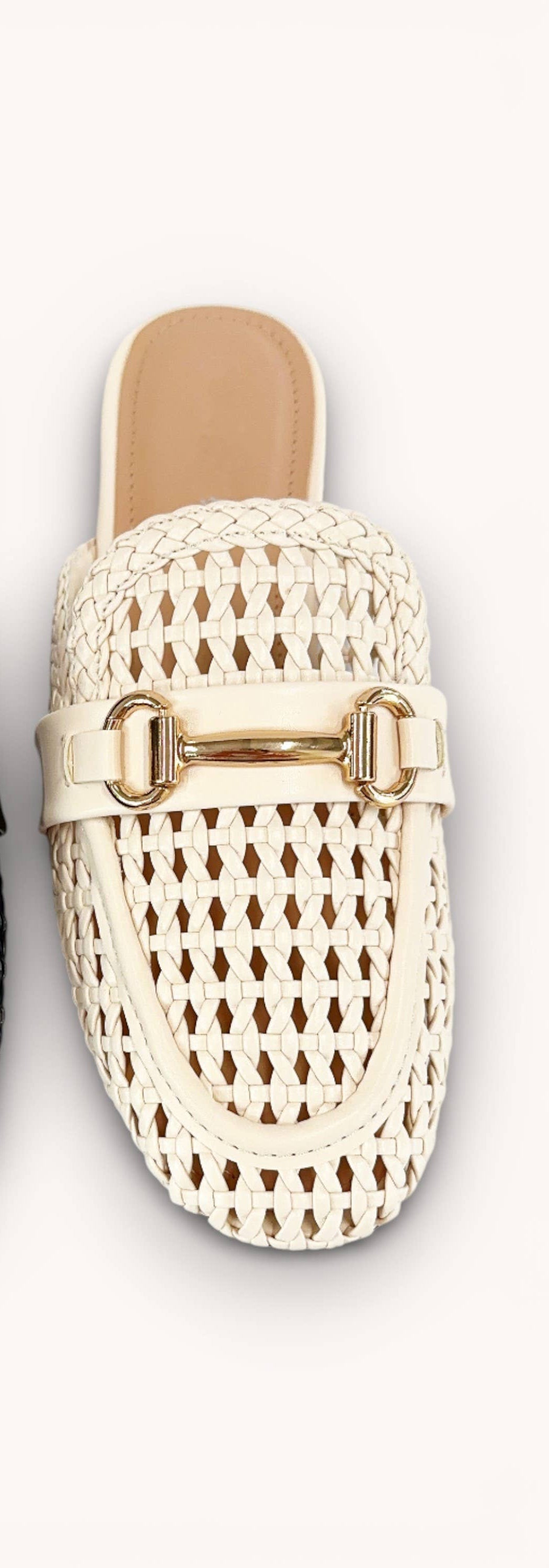 Coincinnity-8 Woven Mesh Mule - Bone