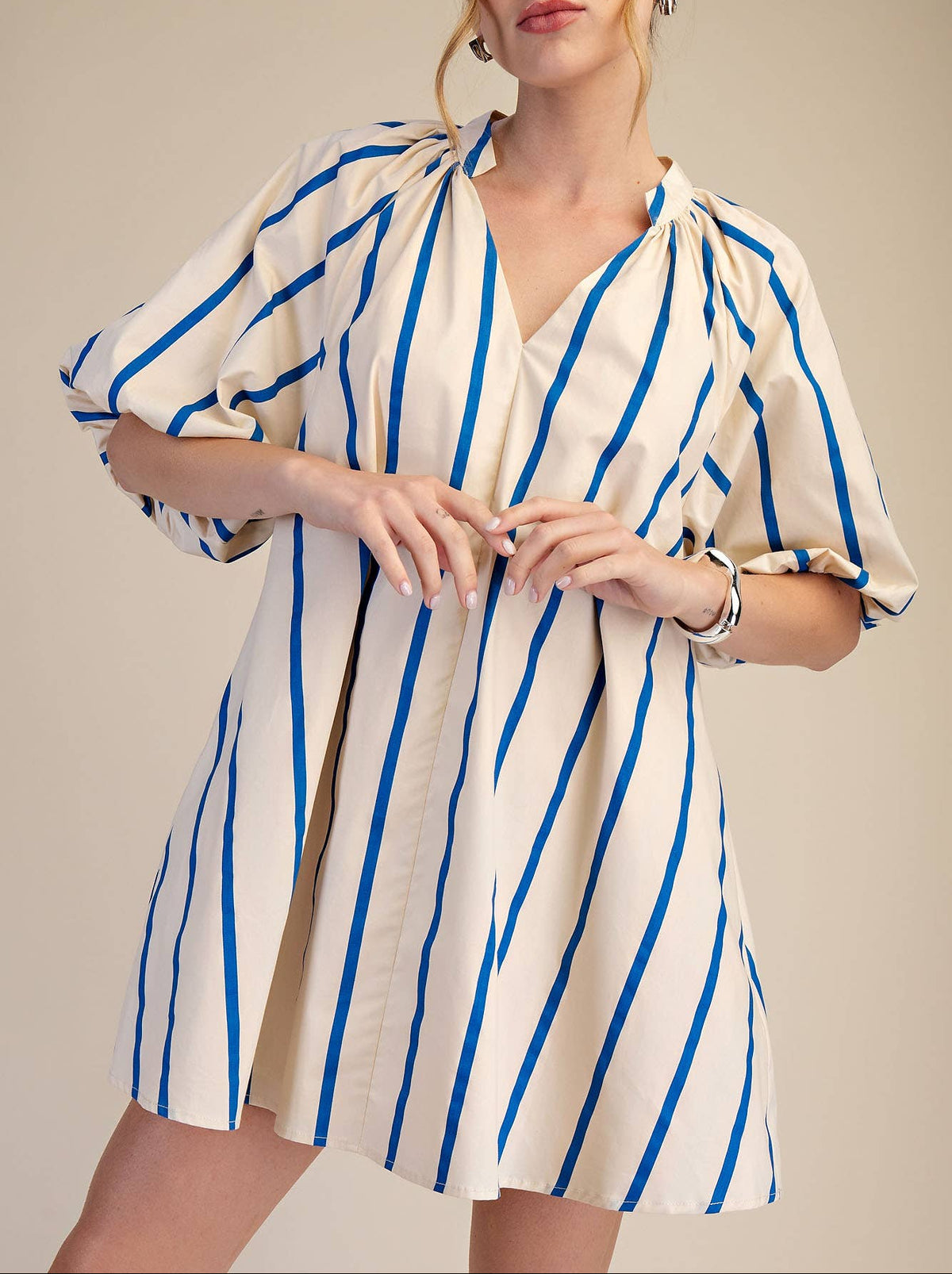 No Problems Here Puff-Sleeve Mini Shift Dress - Royal – JM Boutique