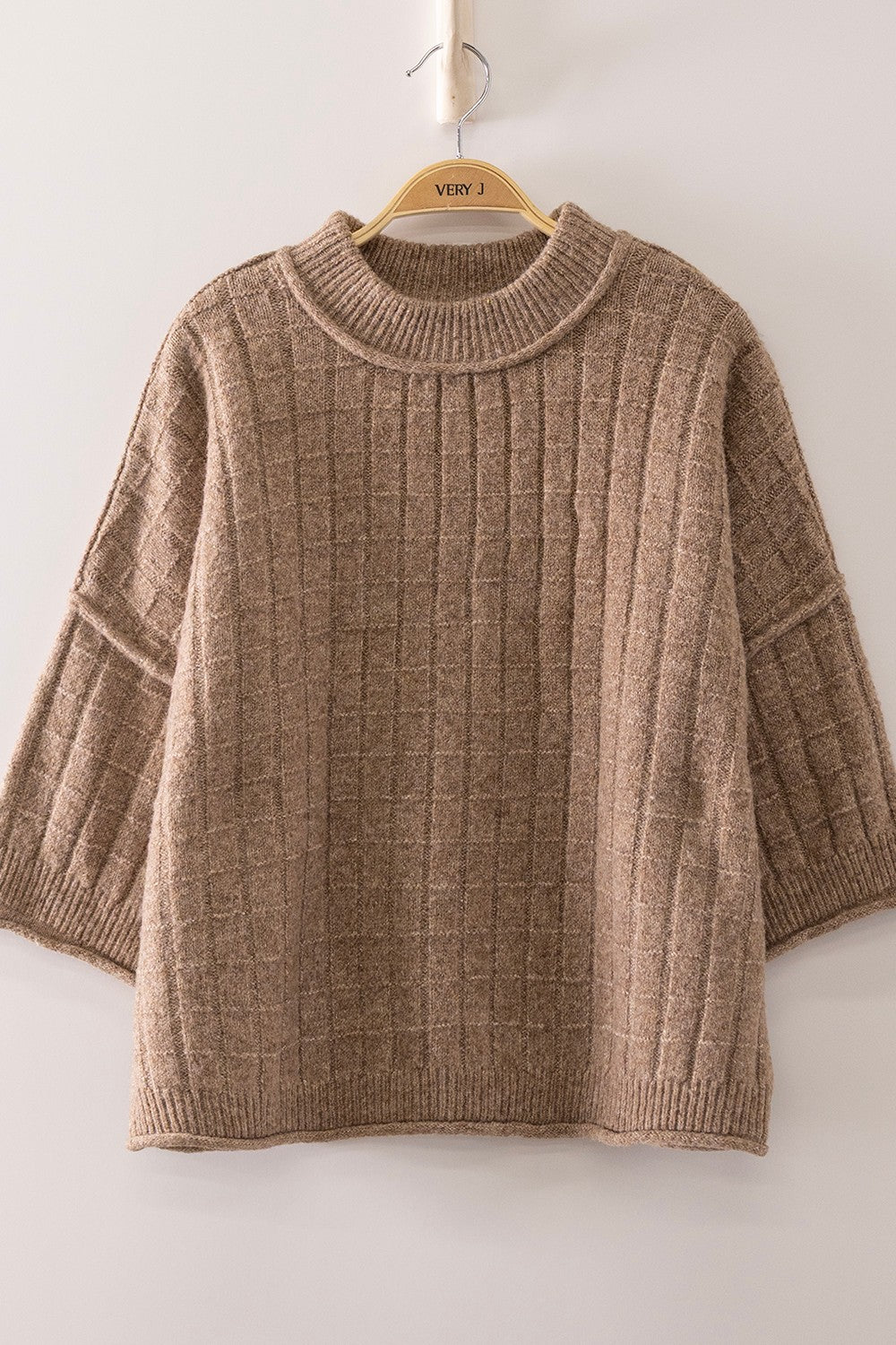Main Event Cropped Ribbed Sweater - Mocha