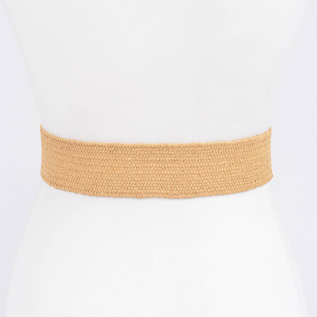 Handmade Buckle Elastic Belt - Khaki
