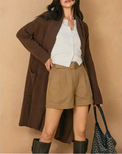 Road Trip Approved Cozy Long  - Chocolate Brown