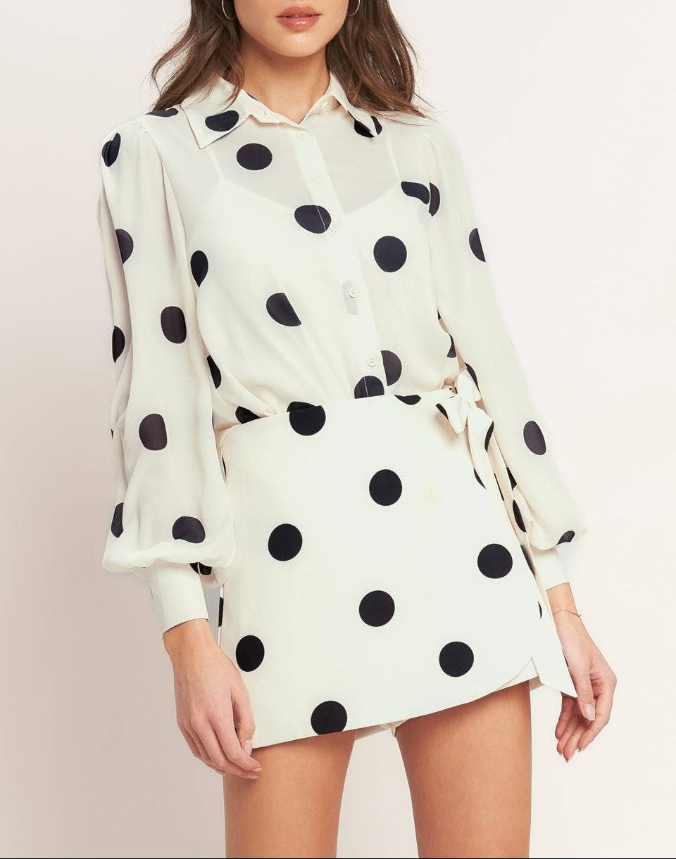 She's Spotted Polka Dot Skort - Ivory/Black