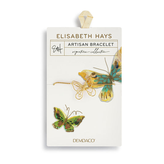 Butterfly Open Gold Bracelet - 6.5in