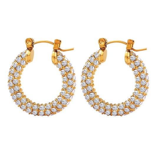 Cz Pave Hoop Earrings