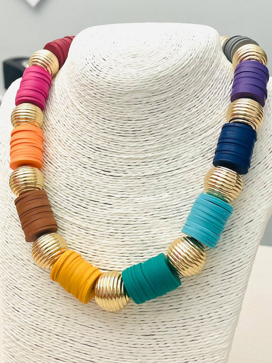 Carousel Necklace - Multi/Gold