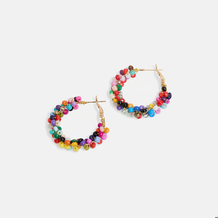Whispers Colorburst Bead Hoop Earrings - Multi