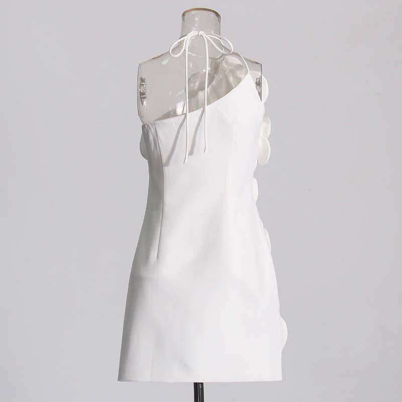 The Moment 3D Floral Tube Top Dress - White