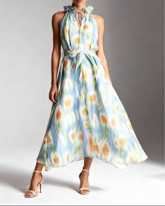 Tropical Breeze Sleeveless Maxi Dress- Multi