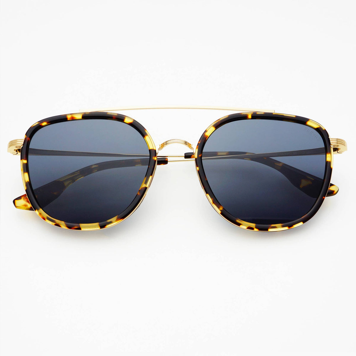 Freyrs Weston Acetate Round Unisex Sunglasses - Yellow Tortoise/Gray