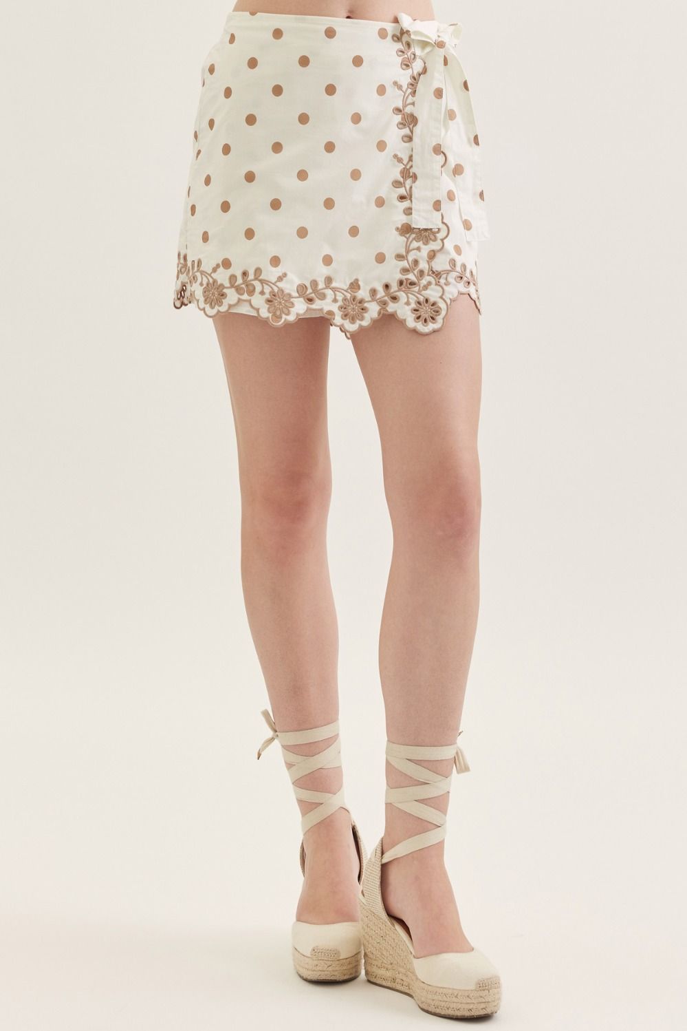 Free To Be Polka Dot Skort - Cream