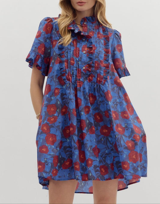 Wishing Well Floral Pintuck Dress - Midnight