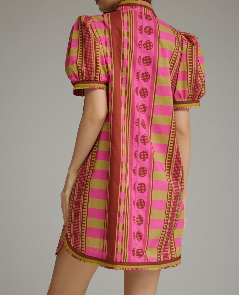 Good As New Printed Puff Sleeve Dress - Plum