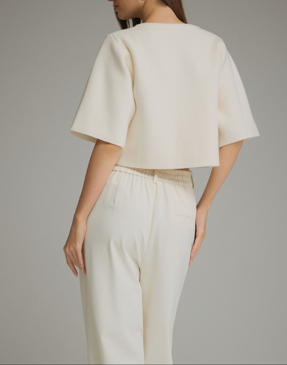 Holly Jolly Short Sleeve Button Up Sweater - Cream