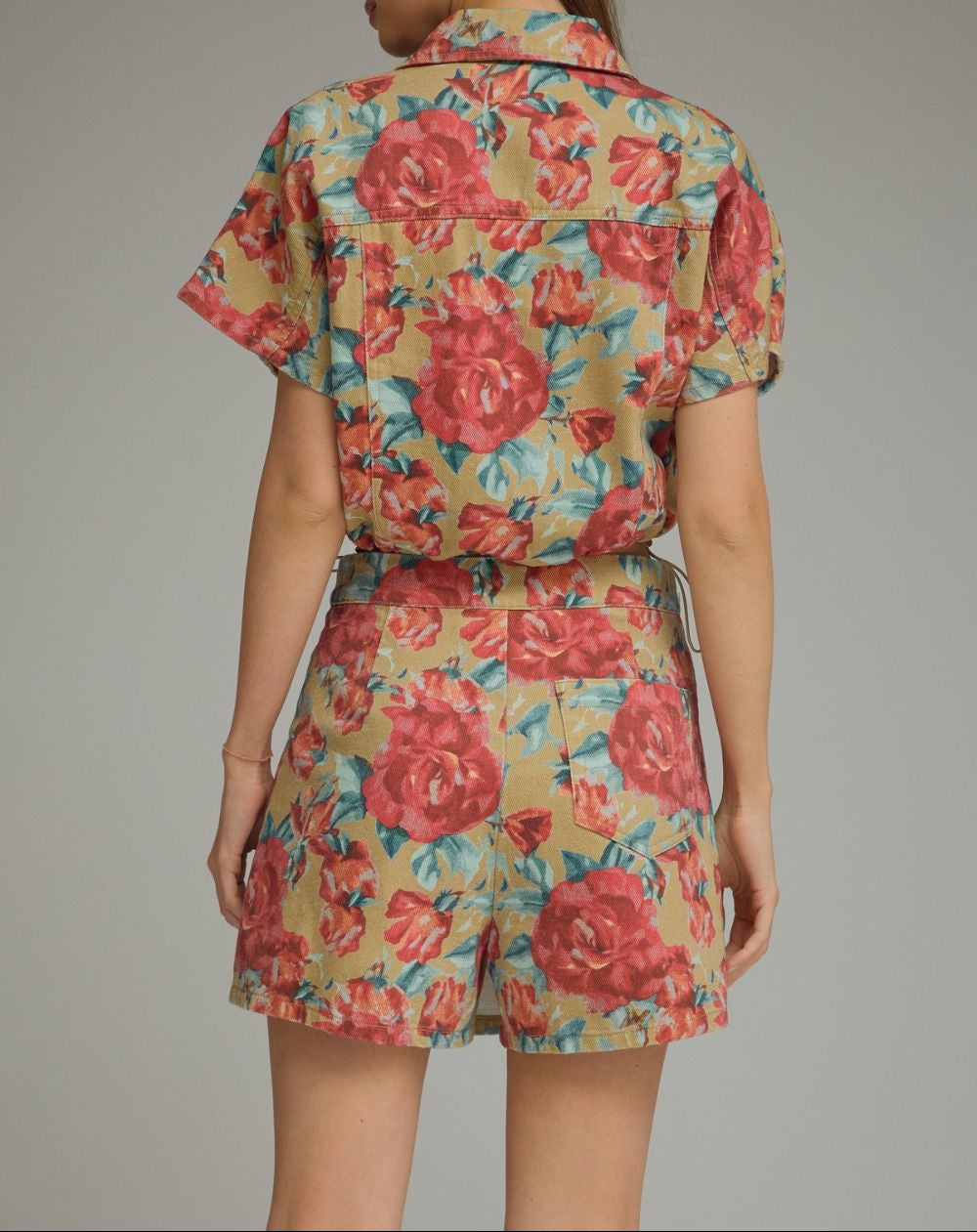Big Dreams Floral Print Wrap Skort - Camel